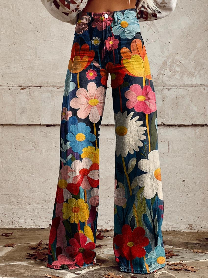 ILSE | Moderna blommiga eleganta byxor